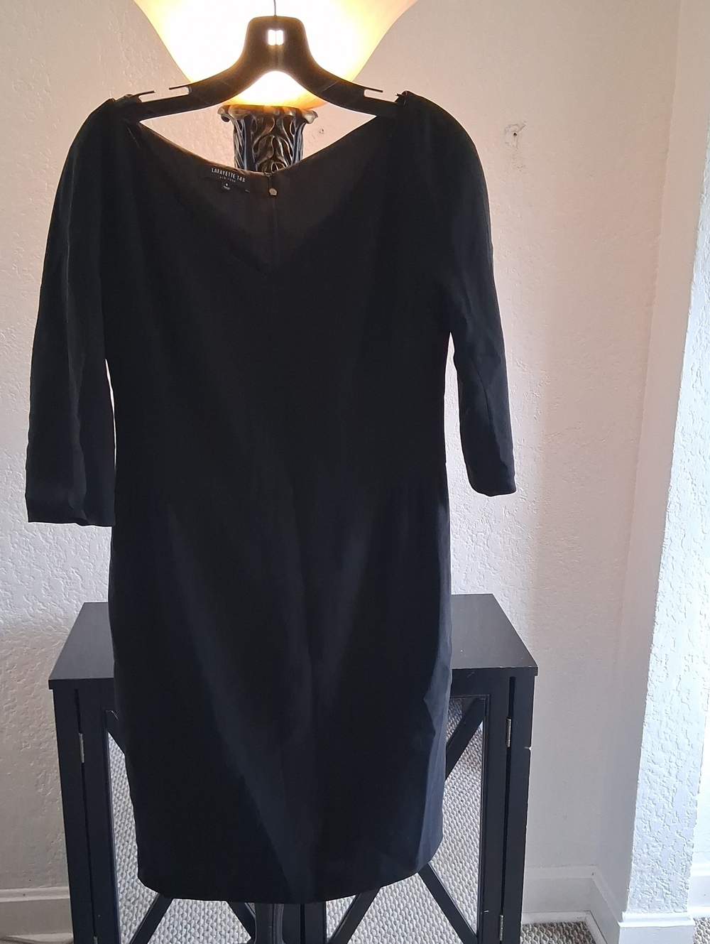 Lafayette 148 New York Black Long Sleeve Sheath Dress
